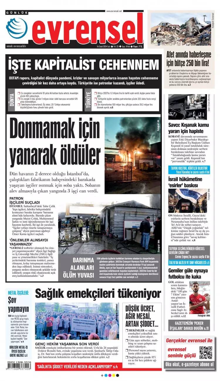 Kirli ittifak: 16 Ocak Salı tüm gazete manşetleri 17