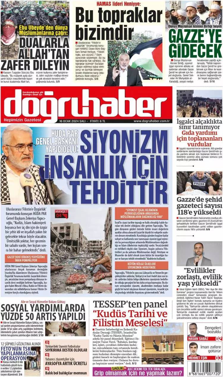 Kirli ittifak: 16 Ocak Salı tüm gazete manşetleri 19