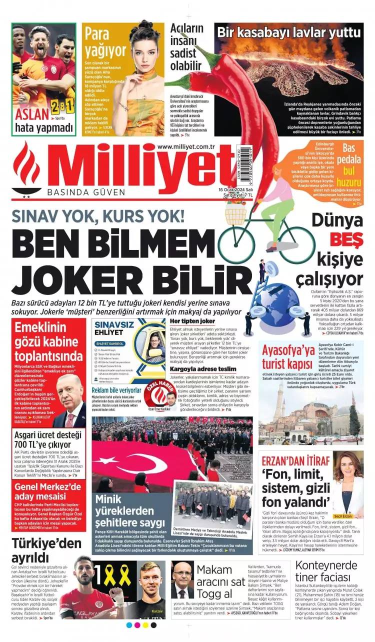 Kirli ittifak: 16 Ocak Salı tüm gazete manşetleri 2