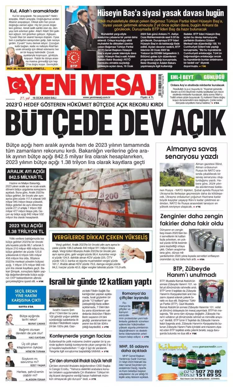 Kirli ittifak: 16 Ocak Salı tüm gazete manşetleri 25