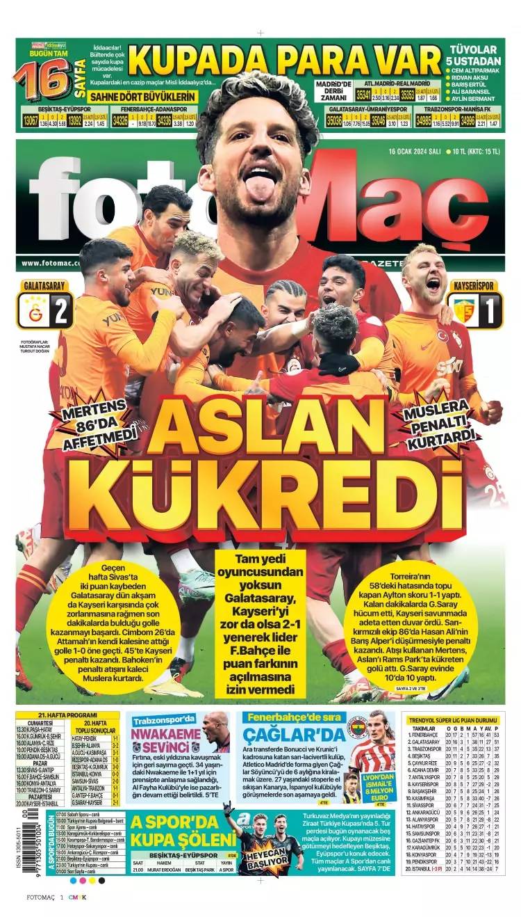 Kirli ittifak: 16 Ocak Salı tüm gazete manşetleri 28