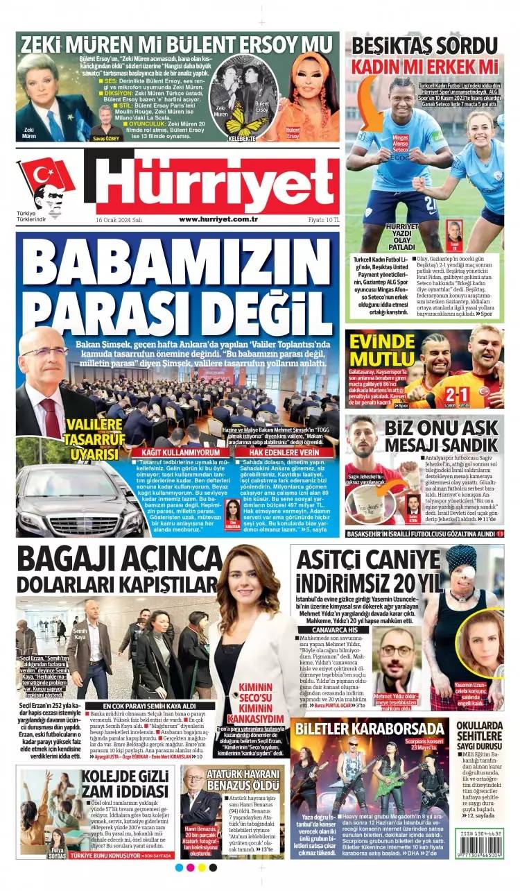 Kirli ittifak: 16 Ocak Salı tüm gazete manşetleri 7