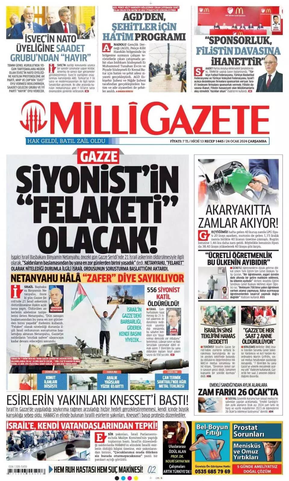 DEM Parti CHP'den  İBB'de eş başkanlık istiyor, 24 Ocak  Çarşamba Gazete manşetleri 12