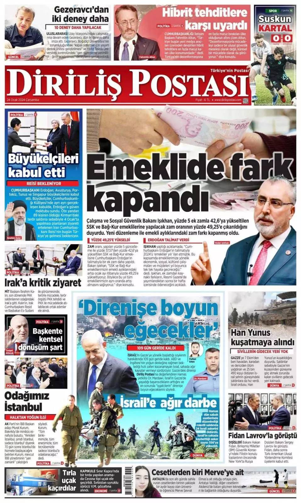DEM Parti CHP'den  İBB'de eş başkanlık istiyor, 24 Ocak  Çarşamba Gazete manşetleri 5