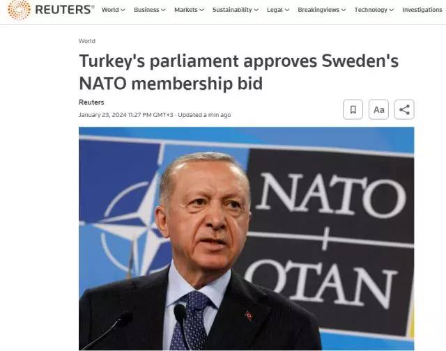 Türkiye İsveç'in NATO üyeliğini TBMM'de onaylayarak kabül etti, Karar dünya basınında büyük yankı buldu 14