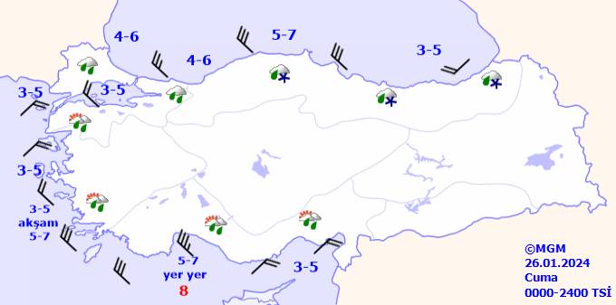 Meteorolojiden o bölgelere uyarı geldi! Bugün hava durumu nasıl olacak? 26 Ocak Cuma tüm ülke geneli hava durumu ve sıcaklıkları 12