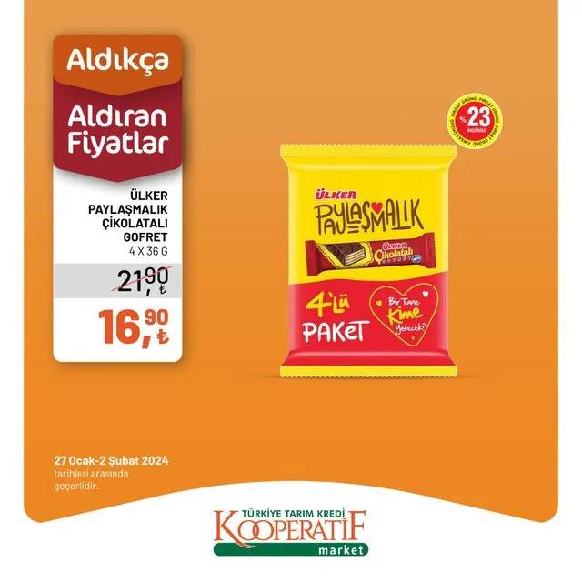 Tarım Kredi Market'ten eşi benzeri olmayan indirim kampanyası, 28 Ocak-2 Şubat 2024 aktüel ürünler kataloğu... 33