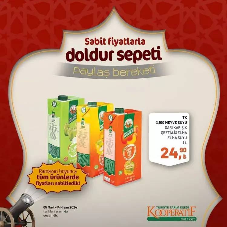 Tarım Kredi Market'ten Ramazan ayına özel dev kampanya! Bazı ürünlerde fiyatları sabitledi ve yüzde elliye varan indirime gitti 74