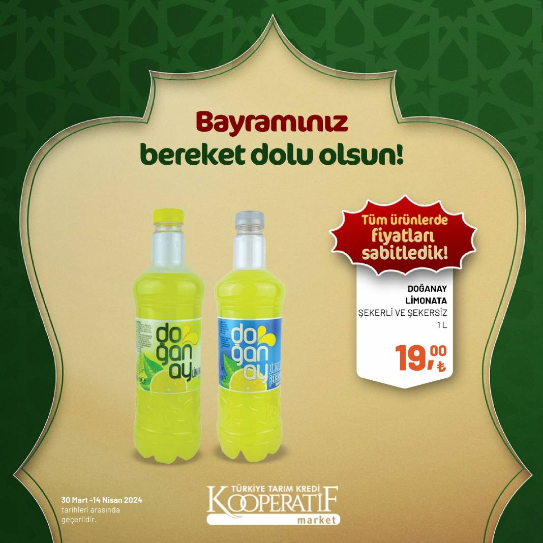 Tarım Kredi Market'ten Ramazan Bayramına çok özel dev indirim! 30 Mart 14 Nisan tarihleri arasında geçerli olacak ürün kataloğunu yayınladı 70