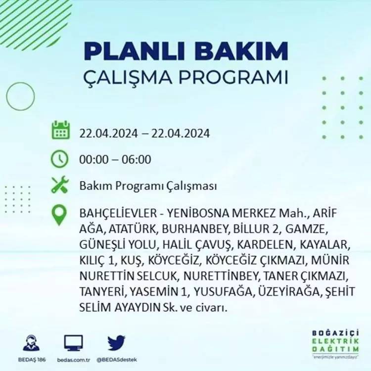 İstanbullular dikkat! BEDAŞ gün ve saat vererek uyardı! 22 Nisan Pazartesi 18 ilçe karanlığa gömülecek, İşte o ilçeler... 17