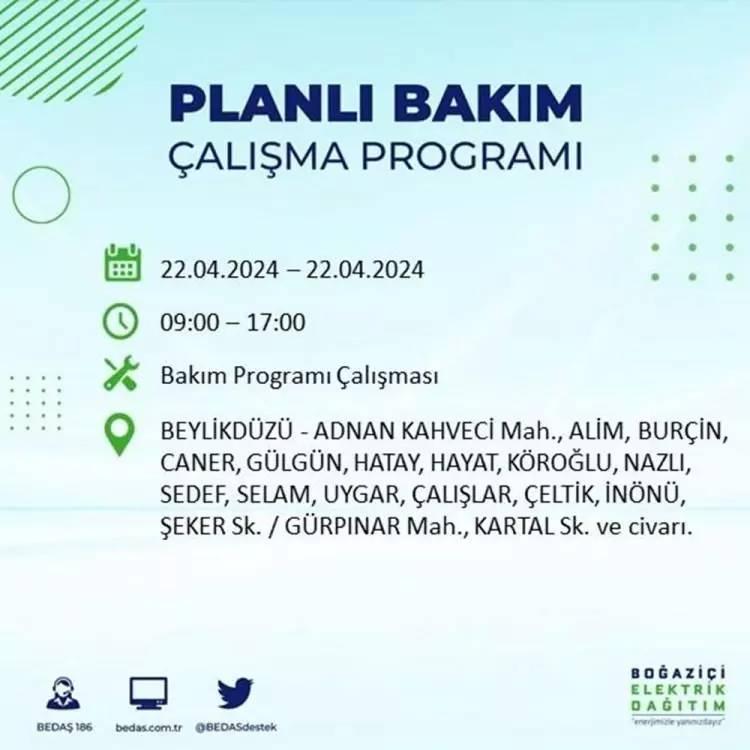 İstanbullular dikkat! BEDAŞ gün ve saat vererek uyardı! 22 Nisan Pazartesi 18 ilçe karanlığa gömülecek, İşte o ilçeler... 29