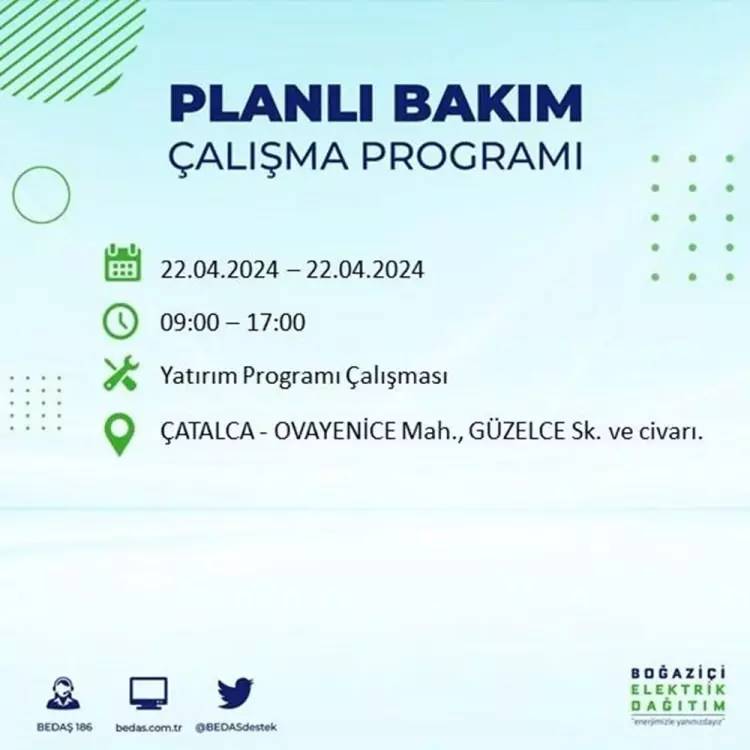 İstanbullular dikkat! BEDAŞ gün ve saat vererek uyardı! 22 Nisan Pazartesi 18 ilçe karanlığa gömülecek, İşte o ilçeler... 30