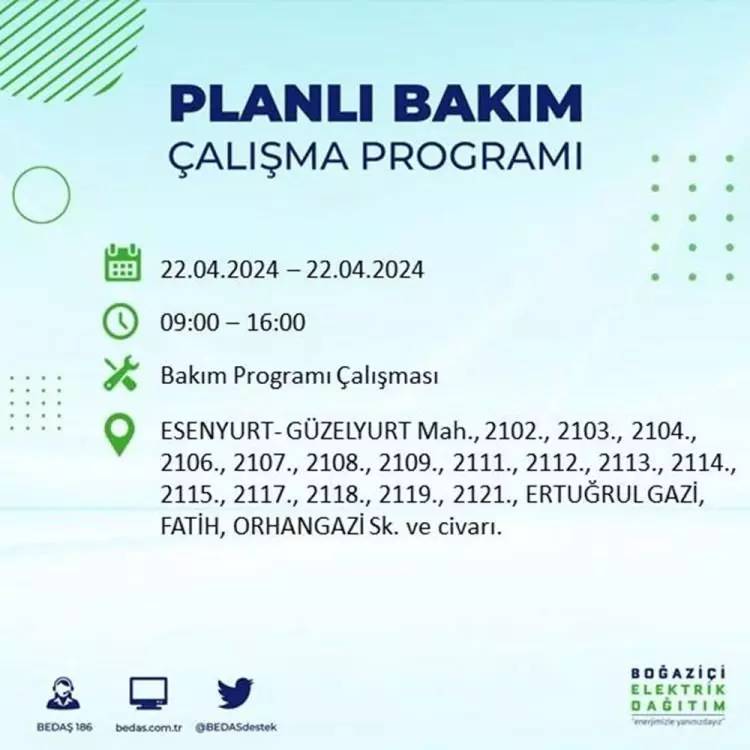 İstanbullular dikkat! BEDAŞ gün ve saat vererek uyardı! 22 Nisan Pazartesi 18 ilçe karanlığa gömülecek, İşte o ilçeler... 36