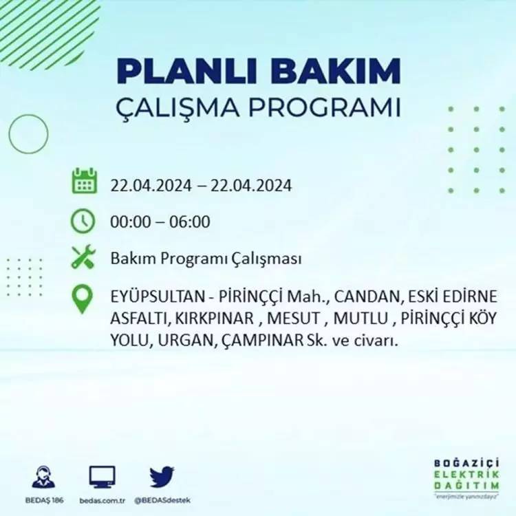 İstanbullular dikkat! BEDAŞ gün ve saat vererek uyardı! 22 Nisan Pazartesi 18 ilçe karanlığa gömülecek, İşte o ilçeler... 38