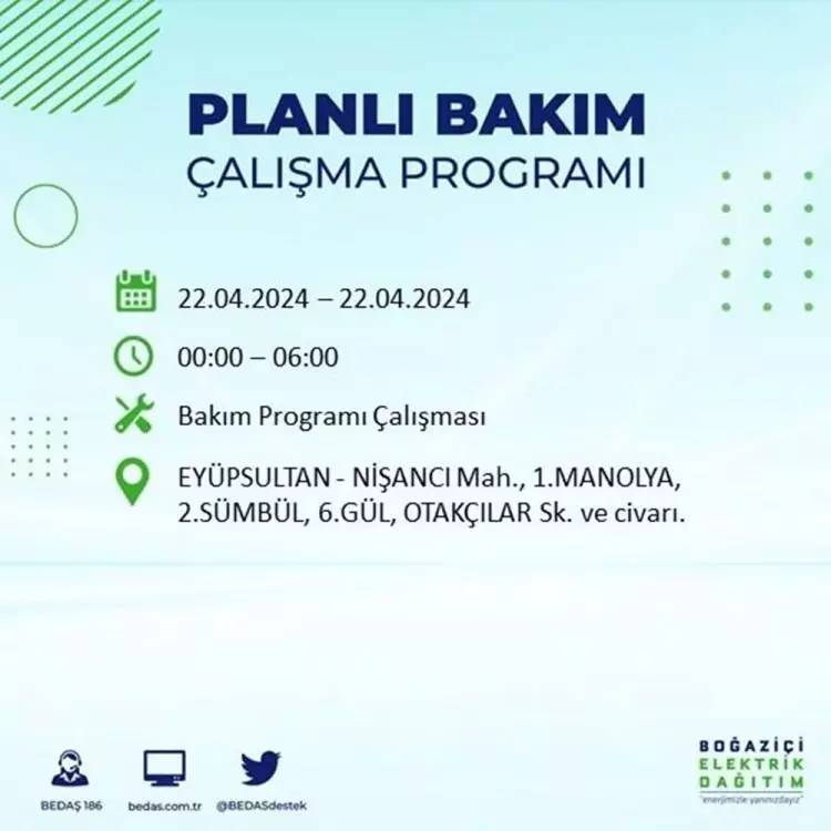 İstanbullular dikkat! BEDAŞ gün ve saat vererek uyardı! 22 Nisan Pazartesi 18 ilçe karanlığa gömülecek, İşte o ilçeler... 39