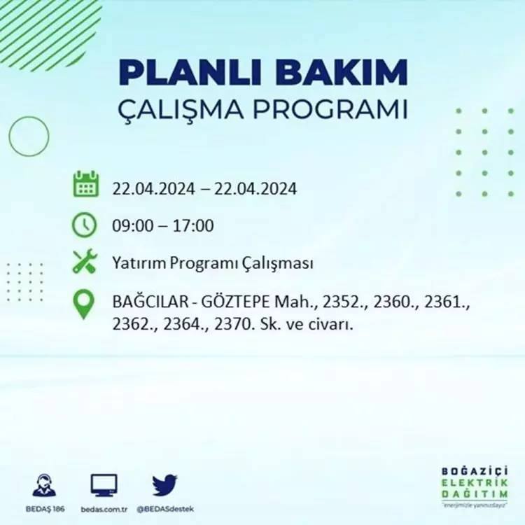 İstanbullular dikkat! BEDAŞ gün ve saat vererek uyardı! 22 Nisan Pazartesi 18 ilçe karanlığa gömülecek, İşte o ilçeler... 4