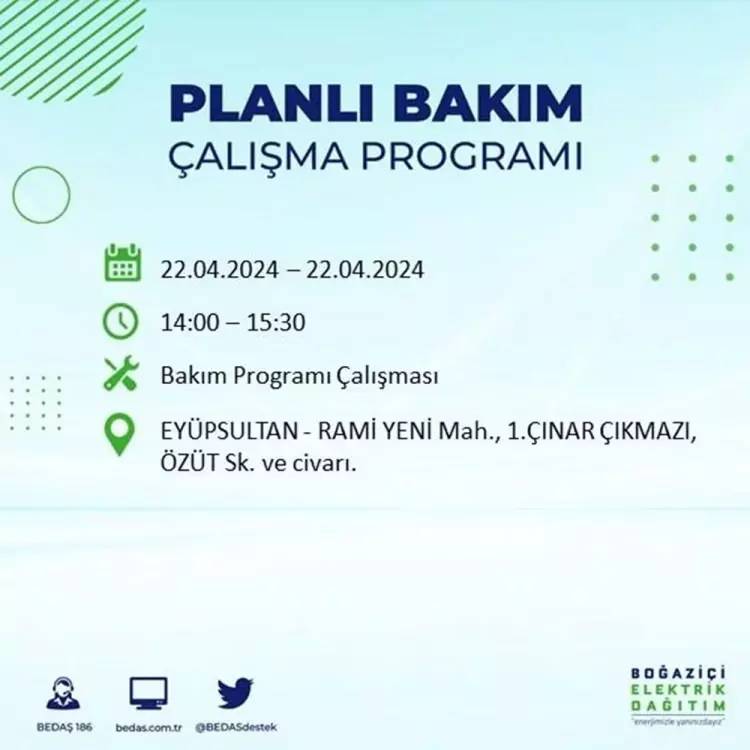 İstanbullular dikkat! BEDAŞ gün ve saat vererek uyardı! 22 Nisan Pazartesi 18 ilçe karanlığa gömülecek, İşte o ilçeler... 40