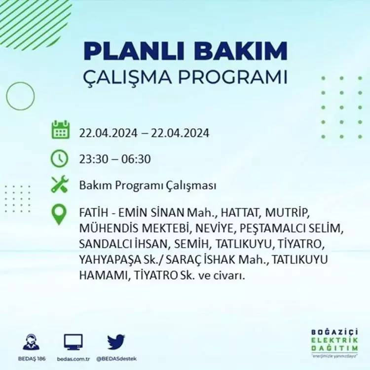 İstanbullular dikkat! BEDAŞ gün ve saat vererek uyardı! 22 Nisan Pazartesi 18 ilçe karanlığa gömülecek, İşte o ilçeler... 46