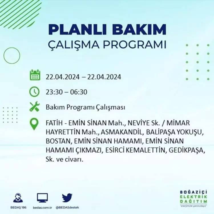 İstanbullular dikkat! BEDAŞ gün ve saat vererek uyardı! 22 Nisan Pazartesi 18 ilçe karanlığa gömülecek, İşte o ilçeler... 47