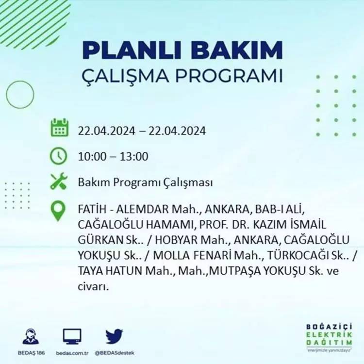 İstanbullular dikkat! BEDAŞ gün ve saat vererek uyardı! 22 Nisan Pazartesi 18 ilçe karanlığa gömülecek, İşte o ilçeler... 49