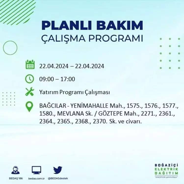 İstanbullular dikkat! BEDAŞ gün ve saat vererek uyardı! 22 Nisan Pazartesi 18 ilçe karanlığa gömülecek, İşte o ilçeler... 9