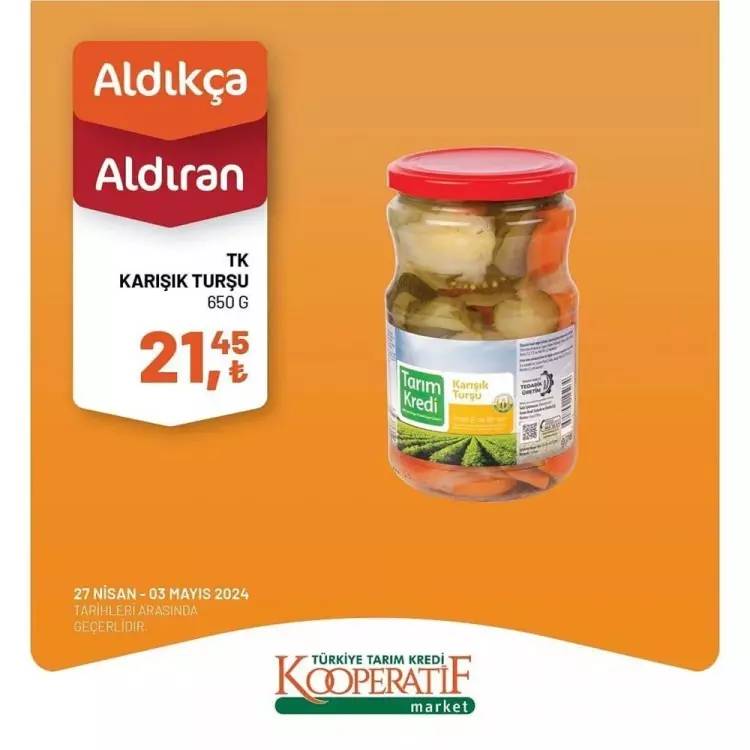 Tarım Kredi Market, 27 Nisan-3 Mayıs tarihleri arası geçerli olacak özel indirimli ürün listesini yayınladı! 26