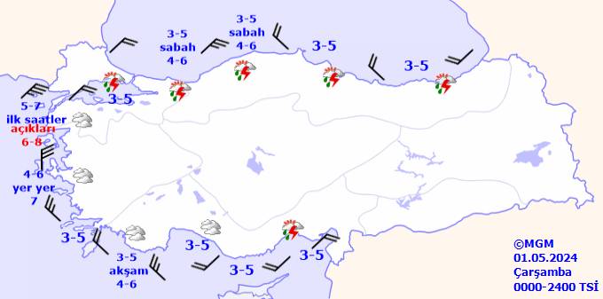 Meteorolojiden o iller iç sarı kod uyarısı! 1 Mayıs 2024 Çarşamba hava durumu nasıl olacak? Şiddetli yağmur ve su baskınlarına dikkat! 10