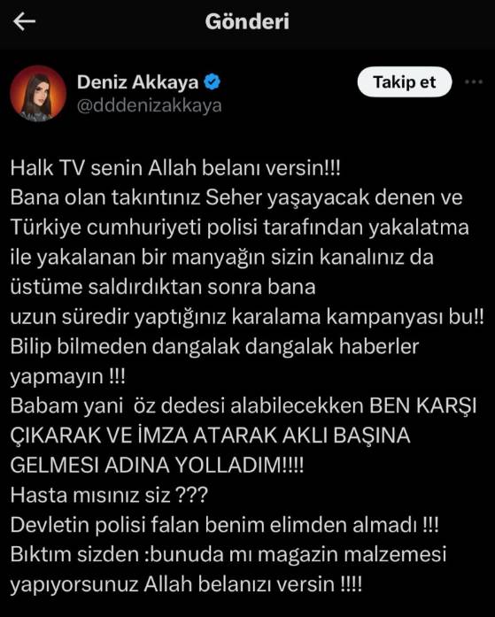 Ünlü Sanatçı Deniz Akkaya, kızının koruma altına alınmasından sonra isyan etti! 'Salak salak yorumlar yazmayın' 6