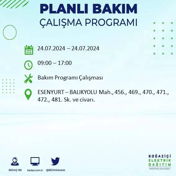 İstanbul karanlığa gömülecek! BEDAŞ uyardı: 18 ilçede elektrik kesintisi, İşte o ilçeler 14