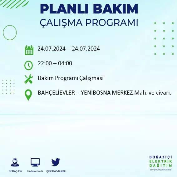 İstanbul karanlığa gömülecek! BEDAŞ uyardı: 18 ilçede elektrik kesintisi, İşte o ilçeler 16