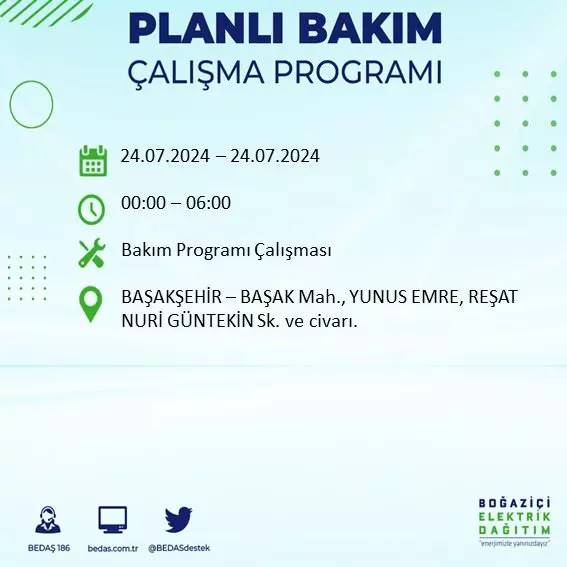 İstanbul karanlığa gömülecek! BEDAŞ uyardı: 18 ilçede elektrik kesintisi, İşte o ilçeler 18