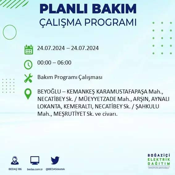 İstanbul karanlığa gömülecek! BEDAŞ uyardı: 18 ilçede elektrik kesintisi, İşte o ilçeler 24