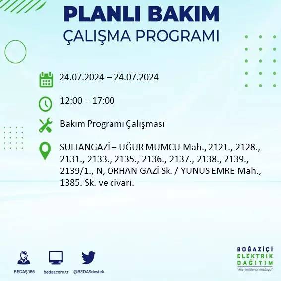 İstanbul karanlığa gömülecek! BEDAŞ uyardı: 18 ilçede elektrik kesintisi, İşte o ilçeler 4