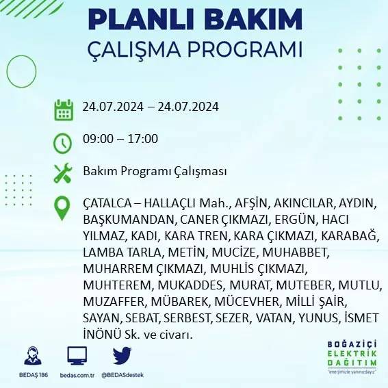 İstanbul karanlığa gömülecek! BEDAŞ uyardı: 18 ilçede elektrik kesintisi, İşte o ilçeler 9