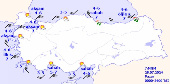 Meteorolojiden Karadeniz bölgesine şiddetli yağış uyarısı: 28 Temmuz 2024 Pazar tüm ülke geneli hava durumu ve sıcaklıkları 10