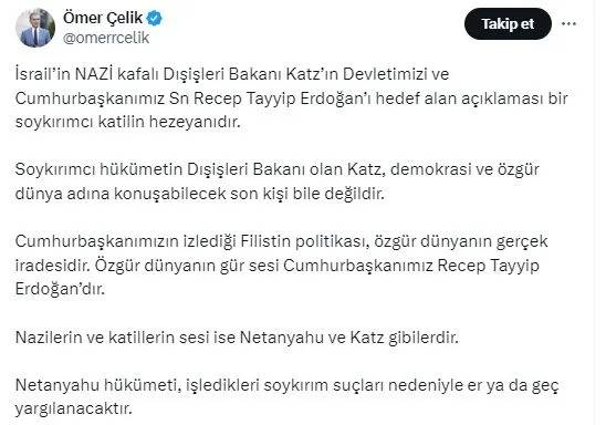 İsrail Dışişleri Bakanı Katz'ın yaptığı alçak paylaşıma tepkiler çığ gibi büyüyor: 'Buraya bak katil, ruh hastası' 19