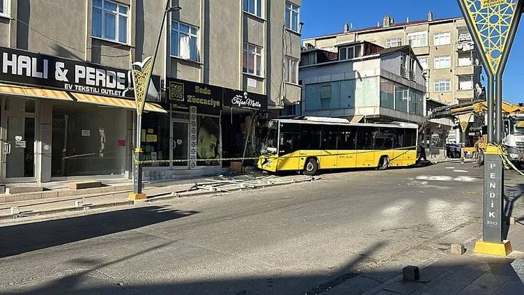 Pendik'te İETT otobüsü iş yerine girdi! Kazada 6 kişi yaralandı 2