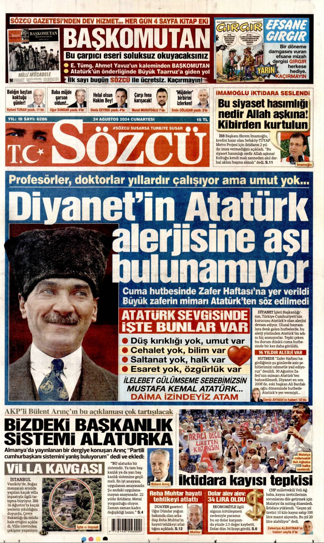 İnsanlık için büyük umut! Kanser aşısında ilk doz uygulandı: 24 Ağustos 2024 Cumartesi gazete manşetleri 4