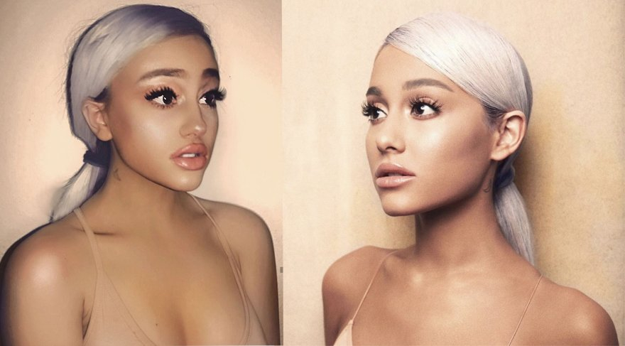 İkisinden biri gerçek ama hangisi? Ariana Grande'ye ikizi kadar benzeyen Paige Niemann 1