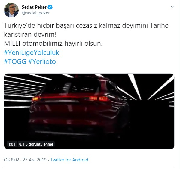 Ünlülerden 'yerli otomobil' paylaşımları 7