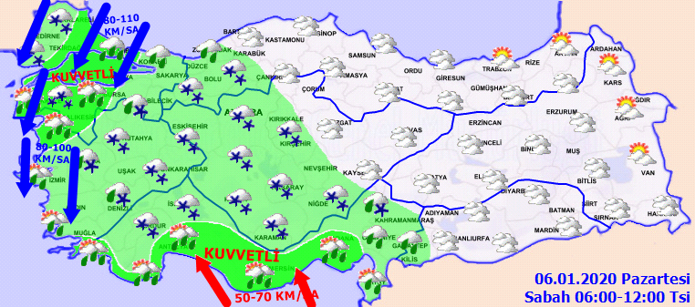 Türkiye yağmur ve kar yağışı etkisinde! 1