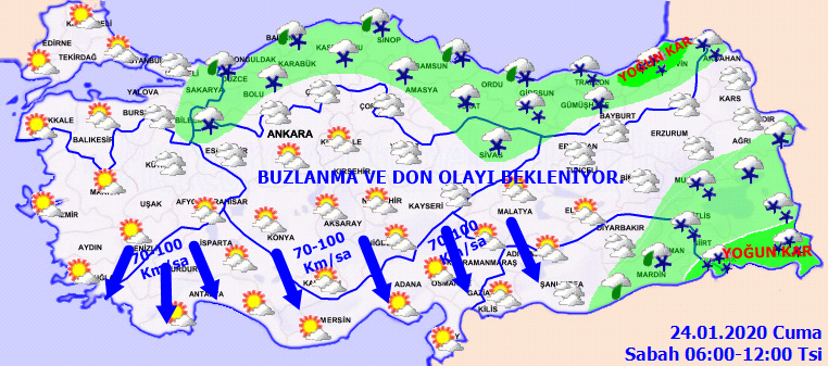Burada yaşayanlar dikkat! Kuvvetli rüzgar ve kar yağışı geliyor! 1