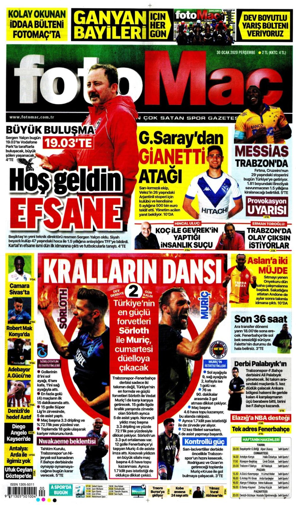 İşte 30 Ocak günün spor manşetleri! Haftanın transferlerine göz atın... 4