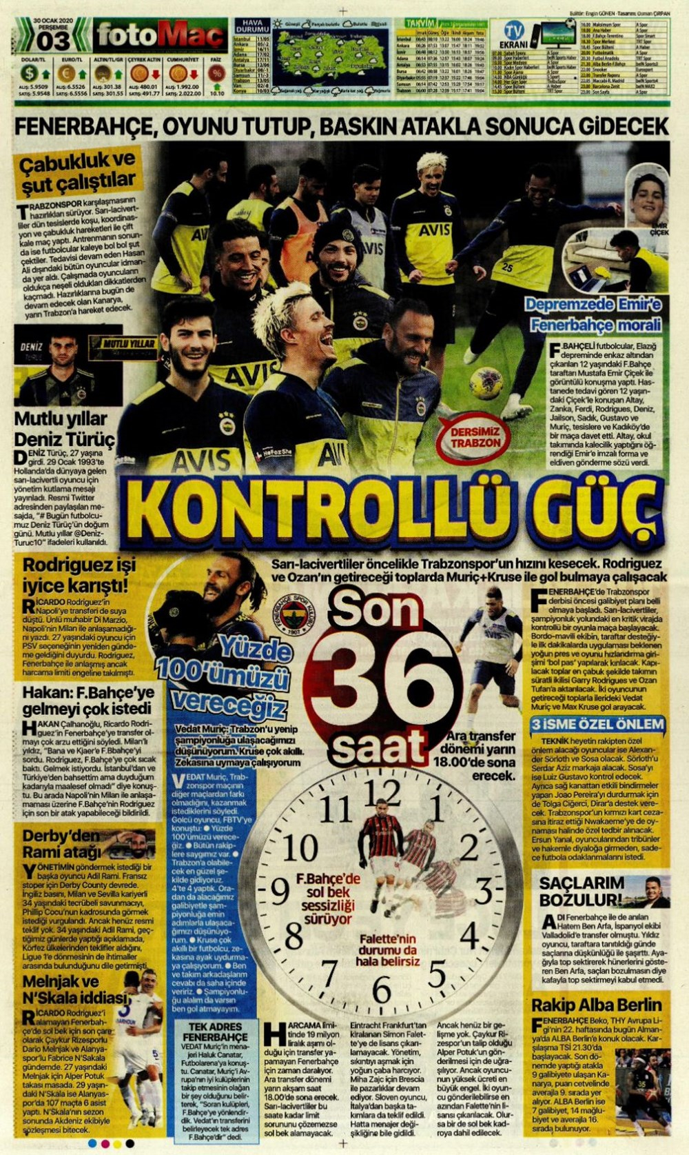 İşte 30 Ocak günün spor manşetleri! Haftanın transferlerine göz atın... 5