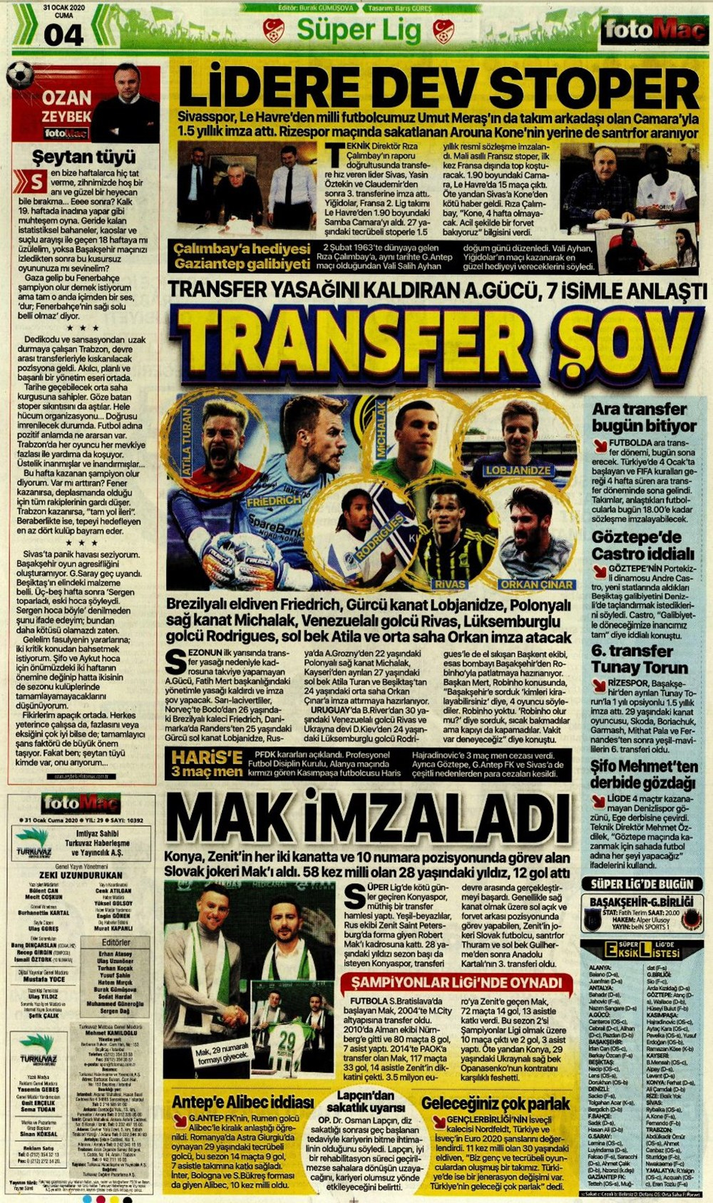 İşte 31 Ocak günün spor manşetleri! Haftanın transferleri 7