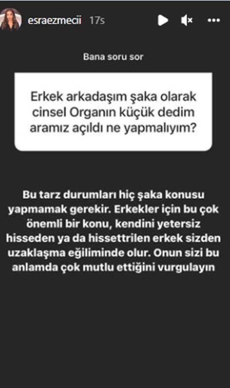 Ünlü psikolog Esra Ezmeci'ye gelen cinsel organ sorusu şaşırttı! "Aramız açıldı" diyen kadına, "Erkekler için bu çok önemli" diyerek uyarıda bulundu! 6