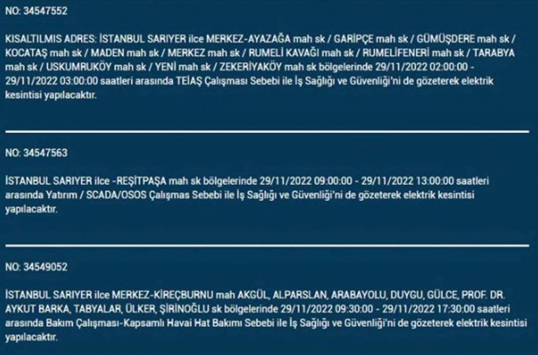 İstanbullular dikkat! BEDAŞ'tan yarın için elektrik kesintisi uyarısı! İşte 29 Kasım 2022 Salı günü elektrik kesintisi yaşanacak ilçe ve mahalleler... 31