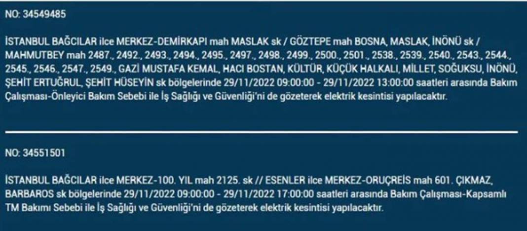 İstanbullular dikkat! BEDAŞ'tan yarın için elektrik kesintisi uyarısı! İşte 29 Kasım 2022 Salı günü elektrik kesintisi yaşanacak ilçe ve mahalleler... 32