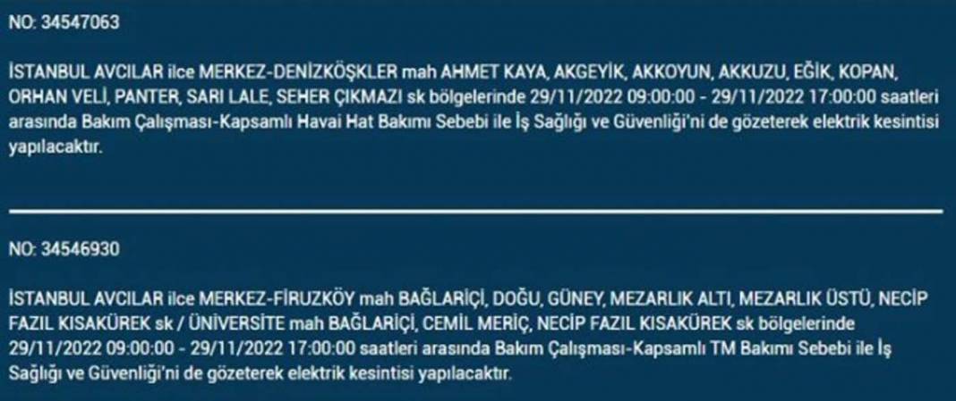 İstanbullular dikkat! BEDAŞ'tan yarın için elektrik kesintisi uyarısı! İşte 29 Kasım 2022 Salı günü elektrik kesintisi yaşanacak ilçe ve mahalleler... 30