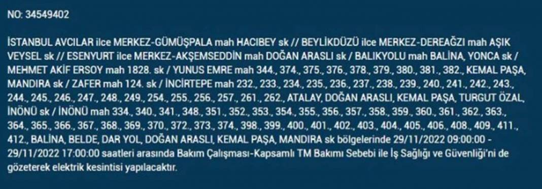 İstanbullular dikkat! BEDAŞ'tan yarın için elektrik kesintisi uyarısı! İşte 29 Kasım 2022 Salı günü elektrik kesintisi yaşanacak ilçe ve mahalleler... 24